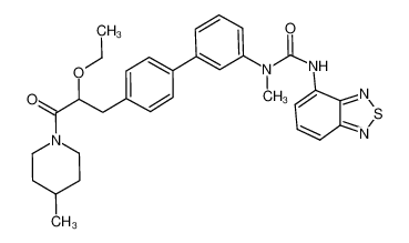 3-benzo[1,2,5]thiadiazol-4-yl-1-{4'-[2-ethoxy-3-(4-methylpiperid-1-yl)-3-oxopropyl]biphenyl-3-yl}-1-methylurea CAS:692780-82-8 manufacturer & supplier