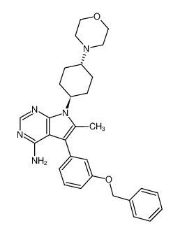 trans-5-(3-benzyloxy-phenyl)-6-methyl-7-(4-morpholin-4-yl-cyclohexyl)-7H-pyrrolo[2,3-d]pyrimidin-4-ylamine CAS:692782-09-5 manufacturer & supplier