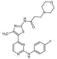 N-{5-[2-(4-fluoro-phenylamino)-pyrimidin-4-yl]-4-methyl-thiazol-2-yl}-3-morpholin-4-yl- propionamide CAS:693229-01-5 manufacturer & supplier