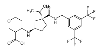 4-(((1R,3S)-3-((3,5-bis(trifluoromethyl)benzyl)carbamoyl)-3-isopropylcyclopentyl)amino)tetrahydro-2H-pyran-3-carboxylic acid CAS:693247-37-9 manufacturer & supplier