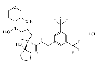 (1S,3R)-N-(3,5-bis(trifluoromethyl)benzyl)-1'-hydroxy-3-(methyl(3-methyltetrahydro-2H-pyran-4-yl)amino)-[1,1'-bi(cyclopentane)]-1-carboxamide hydrochloride CAS:693250-00-9 manufacturer & supplier