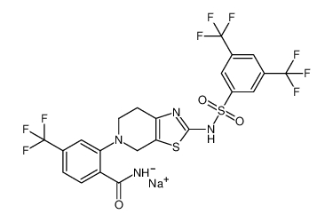 sodium (2-(2-((3,5-bis(trifluoromethyl)phenyl)sulfonamido)-6,7-dihydrothiazolo[5,4-c]pyridin-5(4H)-yl)-4-(trifluoromethyl)benzoyl)amide CAS:693267-63-9 manufacturer & supplier