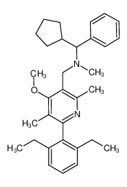 1-cyclopentyl-N-{[6-(2,6-diethylphenyl)-4-methoxy-2,5-dimethylpyridin-3-yl]-methyl}-N-methyl-1-phenylmethanamine CAS:693274-71-4 manufacturer & supplier