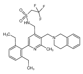 2,2,2-trifluoro-ethanesulfonic acid [6-(2,6-diethyl-phenyl)-3-(3,4-dihydro-1H-isoquinolin-2-ylmethyl)-2-methyl-pyridin-4-ylmethyl]-amide CAS:693276-52-7 manufacturer & supplier