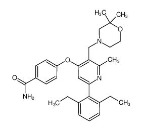 4-((6-(2,6-diethylphenyl)-3-((2,2-dimethylmorpholino)methyl)-2-methylpyridin-4-yl)oxy)benzamide CAS:693276-65-2 manufacturer & supplier