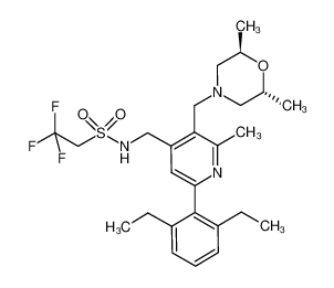 2,2,2-trifluoro-ethanesulfonic acid [6-(2,6-diethyl-phenyl)-3-((2R,6R)-2,6-dimethyl-morpholin-4-ylmethyl)-2-methyl-pyridin-4-ylmethyl]-amide CAS:693276-68-5 manufacturer & supplier