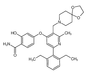 4-[6-(2,6-diethyl-phenyl)-3-(1,4-dioxa-8-aza-spiro[4.5]dec-8-ylmethyl)-2-methyl-pyridin-4-yloxy]-2-hydroxy-benzamide CAS:693276-78-7 manufacturer & supplier