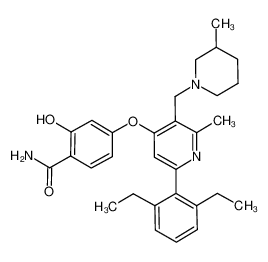 4-[6-(2,6-diethyl-phenyl)-2-methyl-3-(3-methyl-piperidin-1-ylmethyl)-pyridin-4-yloxy]-2-hydroxy-benzamide CAS:693276-98-1 manufacturer & supplier