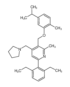 6-(2,6-diethyl-phenyl)-3-(5-isopropyl-2-methyl-phenoxymethyl)-2-methyl-4-pyrrolidin-1-ylmethyl-pyridine CAS:693277-31-5 manufacturer & supplier