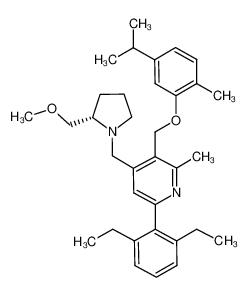 6-(2,6-diethyl-phenyl)-3-(5-isopropyl-2-methyl-phenoxymethyl)-4-((2S)-2-methoxymethyl-pyrrolidin-1-ylmethyl)-2-methyl-pyridine CAS:693277-48-4 manufacturer & supplier