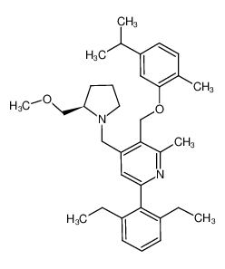 6-(2,6-diethyl-phenyl)-3-(5-isopropyl-2-methyl-phenoxymethyl)-4-((2R)-2-methoxymethyl-pyrrolidin-1-ylmethyl)-2-methyl-pyridine CAS:693277-49-5 manufacturer & supplier