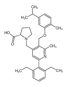 1-[6-(2,6-diethyl-phenyl)-3-(5-isopropyl-2-methyl-phenoxymethyl)-2-methyl-pyridin-4-ylmethyl]-(2S)-pyrrolidine-2-carboxylic acid CAS:693277-62-2 manufacturer & supplier