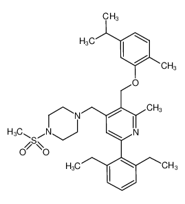 1-[6-(2,6-diethyl-phenyl)-3-(5-isopropyl-2-methyl-phenoxymethyl)-2-methyl-pyridin-4-ylmethyl]-4-methanesulfonyl-piperazine CAS:693277-68-8 manufacturer & supplier