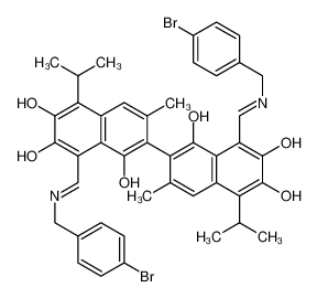 (1Z)-1-[[(4-bromophenyl)methylamino]methylidene]-7-[(8Z)-8-[[(4-bromophenyl)methylamino]methylidene]-1,6-dihydroxy-3-methyl-7-oxo-5-propan-2-ylnaphthalen-2-yl]-3,8-dihydroxy-6-methyl-4-propan-2-ylnaphthalen-2-one CAS:6937-20-8 manufacturer &