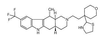 2-(4-(2-((4aR,11R,11aS)-11-methyl-9-(trifluoromethyl)-1,3,4,4a,5,6,11,11a-octahydro-2H-pyrido[4,3-b]carbazol-2-yl)ethyl)tetrahydro-2H-pyran-4-yl)thiazolidine CAS:693824-08-7 manufacturer & supplier