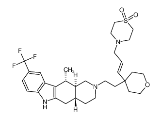 4-((E)-3-(4-(2-((4aR,11R,11aS)-11-methyl-9-(trifluoromethyl)-1,3,4,4a,5,6,11,11a-octahydro-2H-pyrido[4,3-b]carbazol-2-yl)ethyl)tetrahydro-2H-pyran-4-yl)allyl)thiomorpholine 1,1-dioxide CAS:693824-21-4 manufacturer & supplier