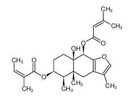 (Z)-2-Methyl-but-2-enoic acid (4aR,5R,6S,8aR,9R)-8a-hydroxy-3,4a,5-trimethyl-9-(3-methyl-but-2-enoyloxy)-4,4a,5,6,7,8,8a,9-octahydro-naphtho[2,3-b]furan-6-yl ester CAS:69426-34-2 manufacturer & supplier