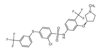 (R)-2-chloro-N-(3-((1-methylpyrrolidin-3-yl)oxy)-4-(trifluoromethyl)phenyl)-4-((3-(trifluoromethyl)phenyl)thio)benzenesulfonamide CAS:694470-40-1 manufacturer & supplier