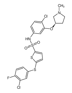 (R)-N-(4-chloro-3-((1-methylpyrrolidin-3-yl)oxy)phenyl)-5-((3-chloro-4-fluorophenyl)thio)thiophene-2-sulfonamide CAS:694471-33-5 manufacturer & supplier