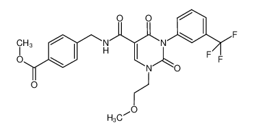 methyl 4-{[({1-(2-methoxyethyl)-2,4-dioxo-3-[3-(trifuoromethyl)phenyl]-1,2,3,4-tetrahydropyrimidine-5-yl}carbonyl)amino]methyl}benzoate CAS:694480-00-7 manufacturer & supplier