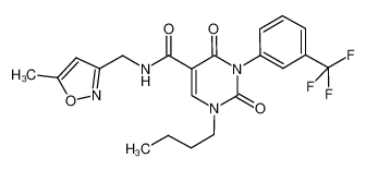 1-butyl-N-[(5-methylisoxazol-3-yl)methyl]-2,4-dioxo-3-[3-(trifluoromethyl)phenyl]-1,2,3,4-tetrahydropyrimidine-5-carboxamide CAS:694480-85-8 manufacturer & supplier