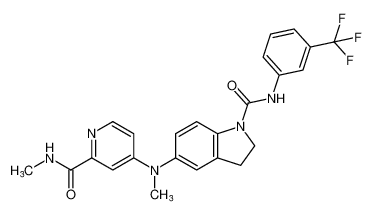 5-(methyl(2-(methylcarbamoyl)pyridin-4-yl)amino)-N-(3-(trifluoromethyl)phenyl)indoline-1-carboxamide CAS:694498-77-6 manufacturer & supplier