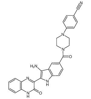 4-(4-(3-amino-2-(3-oxo-3,4-dihydroquinoxalin-2-yl)-1H-indole-5-carbonyl)piperazin-1-yl)benzonitrile CAS:694530-28-4 manufacturer & supplier