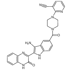 2-(4-(3-amino-2-(3-oxo-3,4-dihydroquinoxalin-2-yl)-1H-indole-5-carbonyl)piperazin-1-yl)nicotinonitrile CAS:694530-29-5 manufacturer & supplier