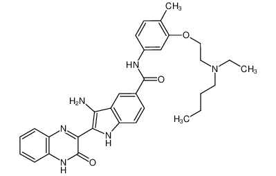 3-amino-N-(3-(2-(butyl(ethyl)amino)ethoxy)-4-methylphenyl)-2-(3-oxo-3,4-dihydroquinoxalin-2-yl)-1H-indole-5-carboxamide CAS:694531-96-9 manufacturer & supplier