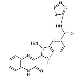 3-amino-2-(3-oxo-3,4-dihydroquinoxalin-2-yl)-N-(1,3,4-thiadiazol-2-yl)-1H-indole-5-carboxamide CAS:694532-07-5 manufacturer & supplier