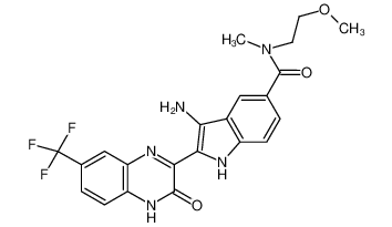 3-amino-N-(2-methoxyethyl)-N-methyl-2-(3-oxo-7-(trifluoromethyl)-3,4-dihydroquinoxalin-2-yl)-1H-indole-5-carboxamide CAS:694532-08-6 manufacturer & supplier