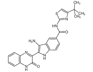 3-amino-N-(4-(tert-butyl)thiazol-2-yl)-2-(3-oxo-3,4-dihydroquinoxalin-2-yl)-1H-indole-5-carboxamide CAS:694532-24-6 manufacturer & supplier