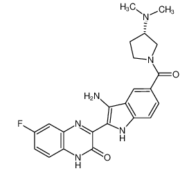 (S)-3-(3-amino-5-(3-(dimethylamino)pyrrolidine-1-carbonyl)-1H-indol-2-yl)-6-fluoroquinoxalin-2(1H)-one CAS:694532-27-9 manufacturer & supplier