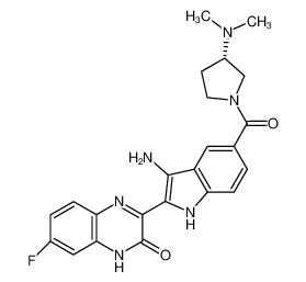 (S)-3-(3-amino-5-(3-(dimethylamino)pyrrolidine-1-carbonyl)-1H-indol-2-yl)-7-fluoroquinoxalin-2(1H)-one CAS:694532-28-0 manufacturer & supplier