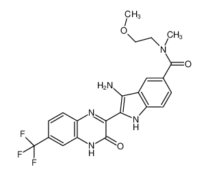 3-amino-N-(2-methoxyethyl)-N-methyl-2-(3-oxo-6-(trifluoromethyl)-3,4-dihydroquinoxalin-2-yl)-1H-indole-5-carboxamide CAS:694532-31-5 manufacturer & supplier