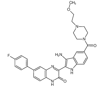 3-(3-amino-5-(4-(2-methoxyethyl)piperazine-1-carbonyl)-1H-indol-2-yl)-6-(4-fluorophenyl)quinoxalin-2(1H)-one CAS:694532-93-9 manufacturer & supplier