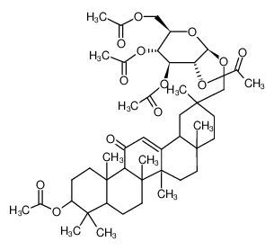 Acetic acid 4,4,6a,6b,8a,11,14b-heptamethyl-14-oxo-11-((2R,3R,4S,5R,6R)-3,4,5-triacetoxy-6-acetoxymethyl-tetrahydro-pyran-2-yloxymethyl)-1,2,3,4,4a,5,6,6a,6b,7,8,8a,9,10,11,12,12a,14,14a,14b-icosahydro-picen-3-yl ester CAS:69465-37-8 manufac