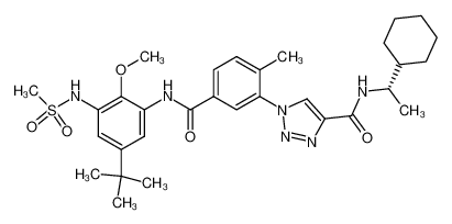 1-[5-(5-tert-butyl-3-methanesulfonylamino-2-methoxy-phenylcarbamoyl)-2-methyl-phenyl]-1H-1,2,3-triazole-4-carboxylic acid ((S)-1-cyclohexyl-ethyl)-amide CAS:695178-29-1 manufacturer & supplier