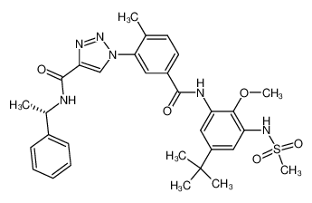 1-[5-(5-tert-butyl-3-methanesulfonylamino-2-methoxy-phenylcarbamoyl)-2-methyl-phenyl]-1H-1,2,3-triazole-4-carboxylic acid ((S)-1-phenyl-ethyl)-amide CAS:695178-30-4 manufacturer & supplier