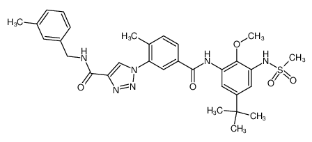 1-[5-(5-tert-Butyl-3-methanesulfonylamino-2-methoxy-phenylcarbamoyl)-2-methyl-phenyl]-1H-1,2,3-triazole-4-carboxylic acid 3-methyl-benzylamide CAS:695178-50-8 manufacturer & supplier