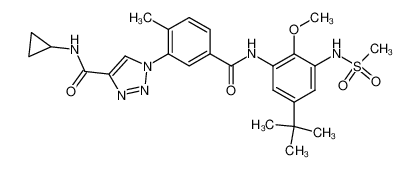 1-[5-(5-tert-Butyl-3-methanesulfonylamino-2-methoxy-phenylcarbamoyl)-2-methyl-phenyl]-1H-1,2,3-triazole-4-carboxylic acid cyclopropylamide CAS:695178-62-2 manufacturer & supplier