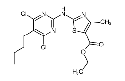 2-(5-But-3-enyl-4,6-dichloro-pyrimidin-2-ylamino)-4-methyl-thiazole-5-carboxylic acid ethyl ester CAS:695181-52-3 manufacturer & supplier