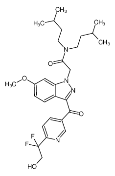 2-(3-(6-(1,1-difluoro-2-hydroxyethyl)nicotinoyl)-6-methoxy-1H-indazol-1-yl)-N,N-diisopentylacetamide CAS:695206-87-2 manufacturer & supplier