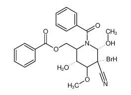 1-benzoyl-6-benzoyloxymethyl-3-bromo-5-hydroxy-2,4-dimethoxy-piperidine-3-carbonitrile CAS:69538-43-8 manufacturer & supplier