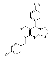 2,3,8,9-Tetrahydro-5-(4-methylphenyl)-9-[(4-methylphenyl)methylene]-5H,6H-thiazolo-[3,2-a]thiopyrano[4,3-d]pyrimidine CAS:69559-27-9 manufacturer & supplier