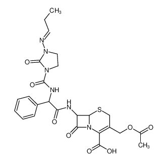 (6R)-3-acetoxymethyl-8-oxo-7t-[(R)-2-(2-oxo-3-propylideneamino-imidazolidine-1-carbonylamino)-2-phenyl-acetylamino]-(6rH)-5-thia-1-aza-bicyclo[4.2.0]oct-2-ene-2-carboxylic acid CAS:69651-22-5 manufacturer & supplier