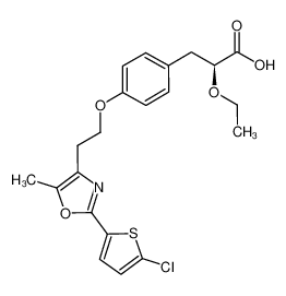 (2S)-3-(4-{2-[2-(5-chlorothiophen-2-yl)-5-methyl-1,3-oxazol-4-yl]ethoxy}phenyl)-2-ethoxypropanoic acid CAS:696662-08-5 manufacturer & supplier