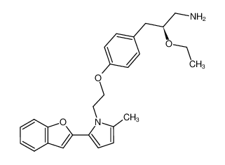 (2S)-3-(4-{2-[2-(1-benzofuran-2-yl)-5-methyl-1H-pyrrol-1-yl]ethoxy}phenyl)-2-ethoxypropan-1-amine CAS:696663-07-7 manufacturer & supplier