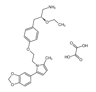 (S)-3-(4-(2-(2-(benzo[d][1,3]dioxol-5-yl)-5-methyl-1H-pyrrol-1-yl)ethoxy)phenyl)-2-ethoxypropan-1-amine oxalate CAS:696663-39-5 manufacturer & supplier