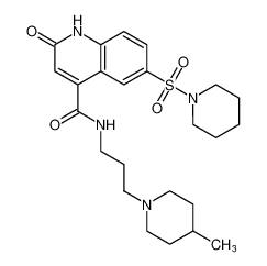 N-(3-(4-methylpiperidin-1-yl)propyl)-2-oxo-6-(piperidin-1-ylsulfonyl)-1,2-dihydroquinoline-4-carboxamide_697263-42-6